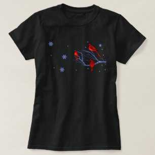 Camiseta Cardeais Vermelhos. T-Shirts de presentes de Natal