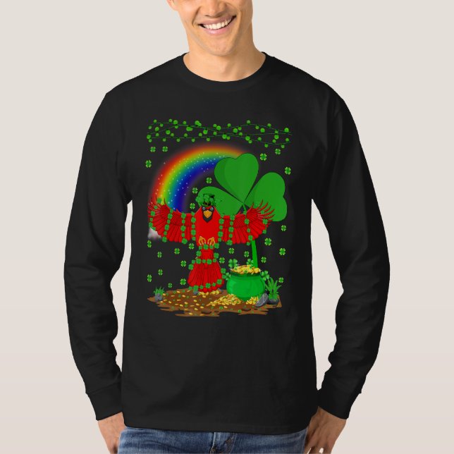 Camiseta Cardeal Bird Funny Rainbow Cardinal Rua de Patrick (Frente)