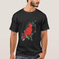 Cardeal norte Pássaro vermelho no galho da árvore