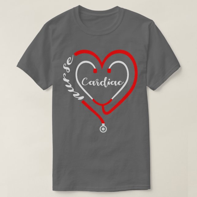 Camiseta Cardiac Nurse Valentines Day Stethoscope Heart RN  (Frente do Design)