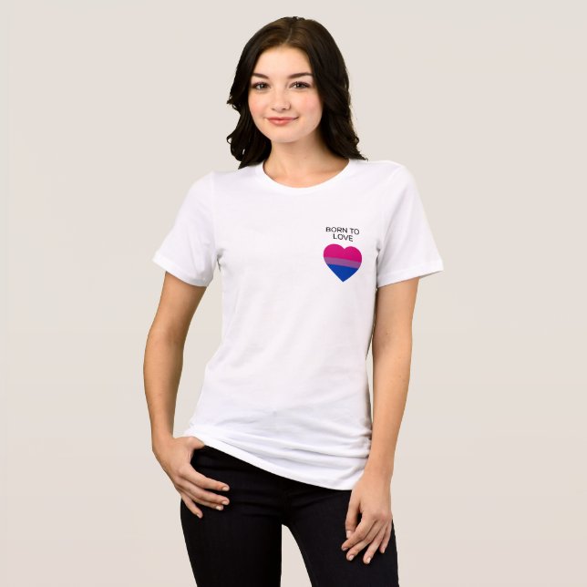 Camiseta Cardíaca do Orgulho Bissexual (Frente Completa)