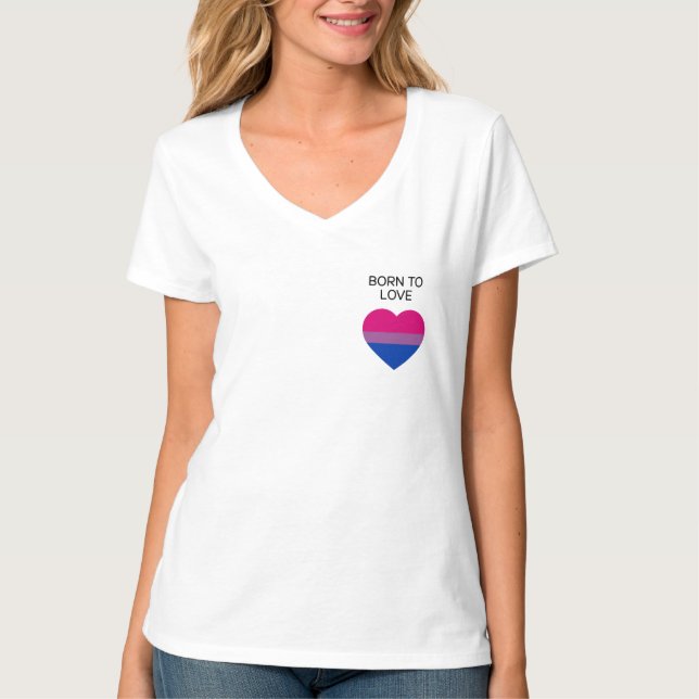 Camiseta Cardíaca do Orgulho Bissexual (Frente)
