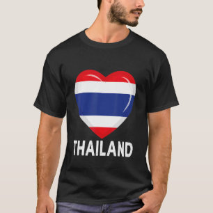 Camiseta Cardíaca Tailândia Sinalizador Mulheres Crianças P