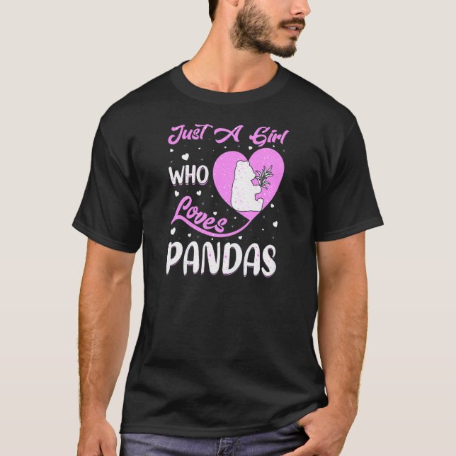 Camiseta Cardíaco Panda Apenas Uma Menina Que Ama Pandas (Frente)