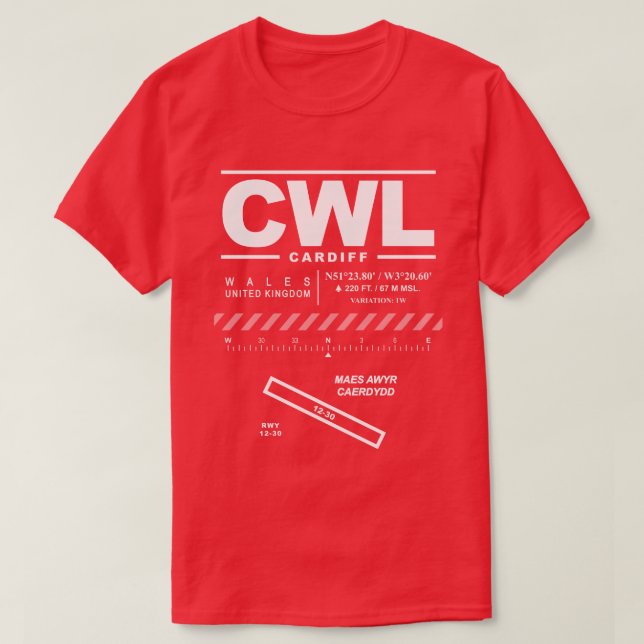 Camiseta Cardiff Airport CWL T-Shirt (Frente do Design)
