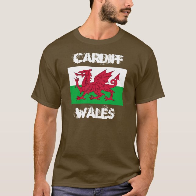 Camiseta Cardiff, capital do País de Gales (Caerdydd) (Frente)