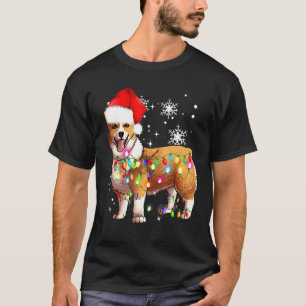 Camiseta Cardigan de Luzes de Natal Corgi Galês Cachorro