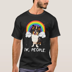 Camiseta Cardigan Galês Corgi Arco-íris Pessoas Unicórnio C