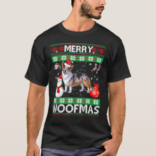 Camiseta Cardigan Welsh Corgi Cachorro Feliz Woofmas Natal