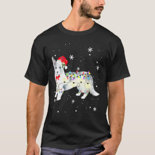 Camiseta Cardigan Welsh Corgi Cachorro Luz de Natal Xmas Mã