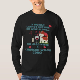 Camiseta Cardigan Welsh Corgi E Wine
