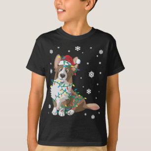 Camiseta Cardigan Welsh Corgi Embalado Nas Luzes De Natal D