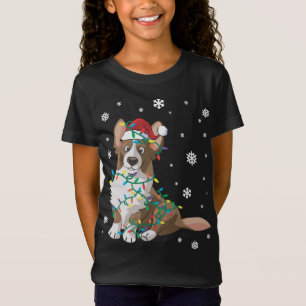Camiseta Cardigan Welsh Corgi Embalado Nas Luzes De Natal D