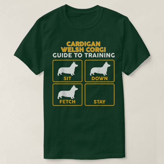 Camiseta Cardigan Welsh Corgi Funny Guide To Training (Frente do Design)