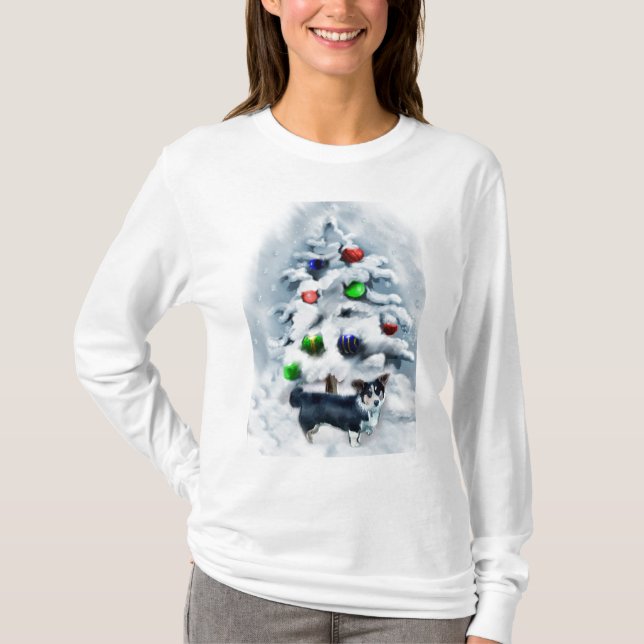 Camiseta Cardigan Welsh Corgi Natal (Frente)