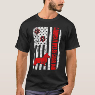 Camiseta Cardigan Welsh Corgi Pai Bandeira Americana