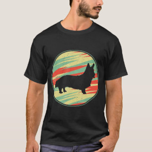 Camiseta Cardigan Welsh Corgi Retro Vintage Silhouette Cute