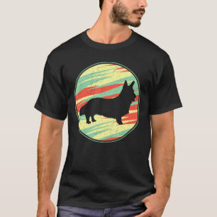 Camiseta Cardigan Welsh Corgi Retro Vintage Silhouette Cute