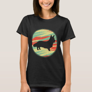 Camiseta Cardigan Welsh Corgi Silhueta Vintage Retro Fofo