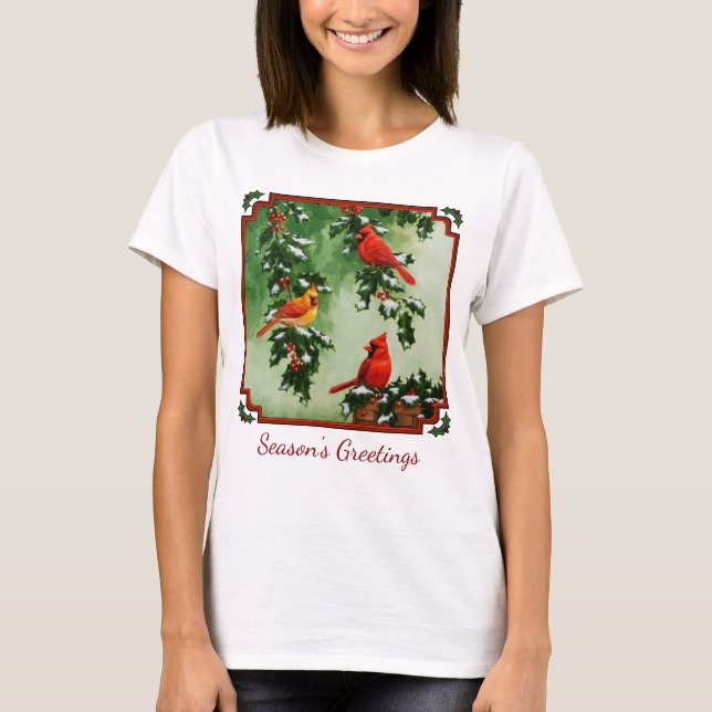 Camiseta Cardinais vermelhos nortes e Holly (Frente)