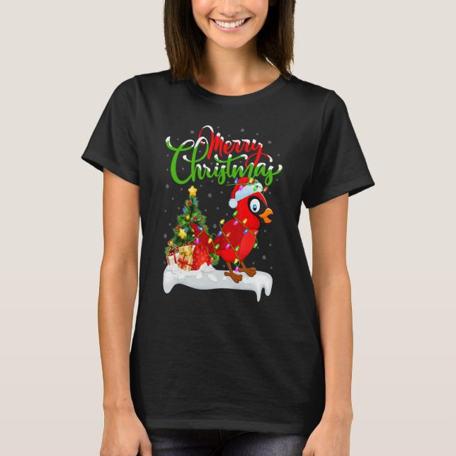 Camiseta Cardinal Bird  Xmas Decoration Santa Cardinal Chri (Frente)