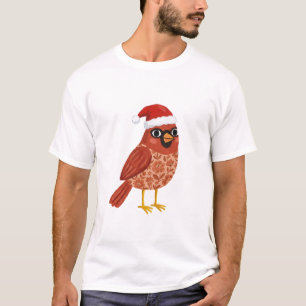 Camiseta Cardinal com Chapéu de Papai Noel