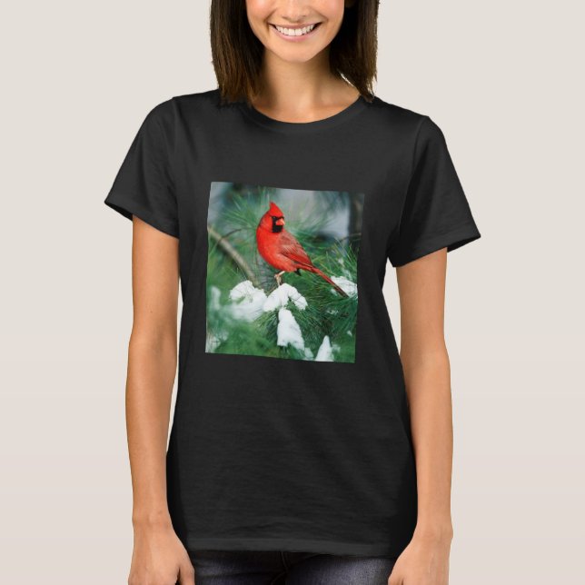 Camiseta Cardinal-do-norte macho na árvore, IL (Frente)