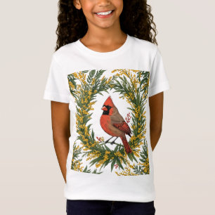 Camiseta Cardinal KY com Coroa de Flor Amarela