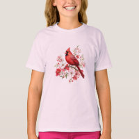 Cardinal Vermelho Floral Observador de Pássaros Aq