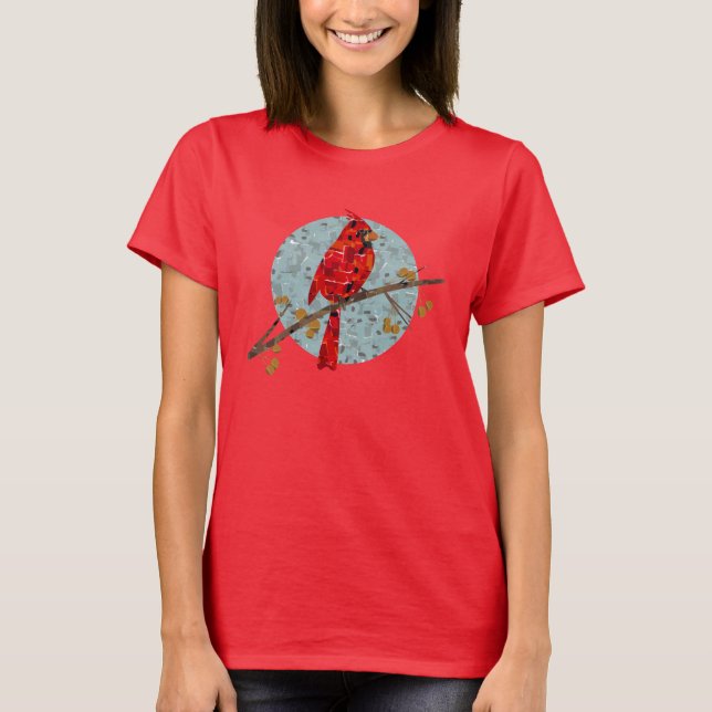Camiseta Cardinal Vermelho, o pássaro do Natal (Frente)