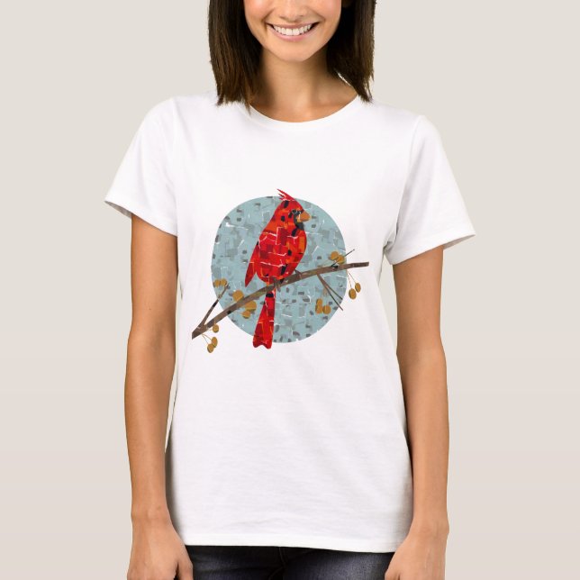 Camiseta Cardinal Vermelho, o pássaro do Natal (Frente)