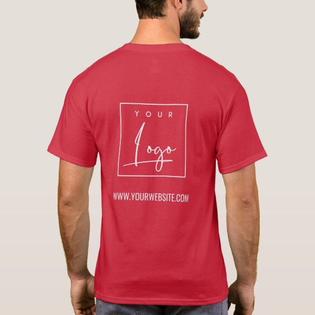 Camiseta Cardinho Red Business Adicione seu nome de logotip (Verso)