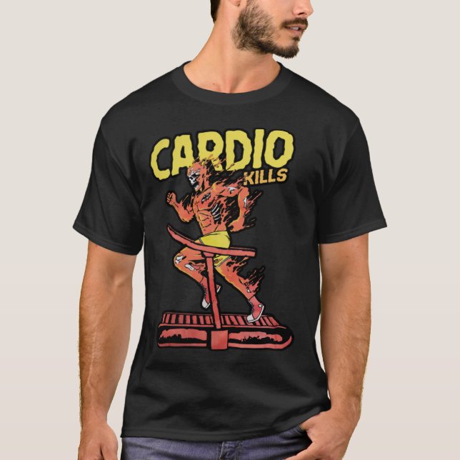 Camiseta Cardio Kills Skeleton Skull  Running Marathon Runn (Frente)