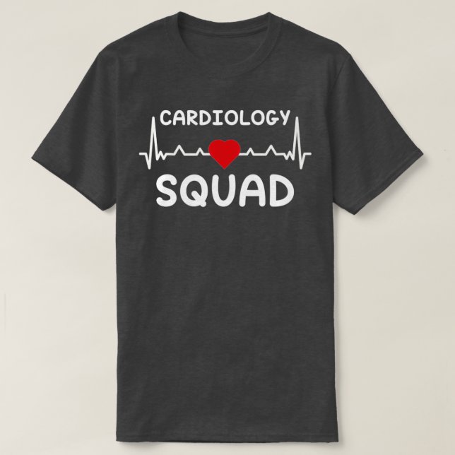 Camiseta Cardiologia Esquadrão Enfermeiro Cardíaco Cardiolo (Frente do Design)