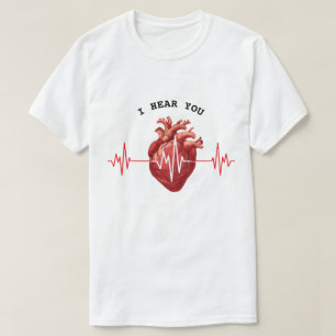 Camiseta cardiologista médico cardíaco cardiologia Eu Ouço 