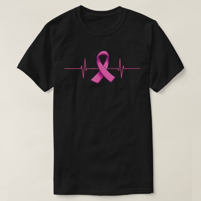 Camiseta Cardiopatias Pulsação do Cancer da Mama Homens de  (Frente do Design)