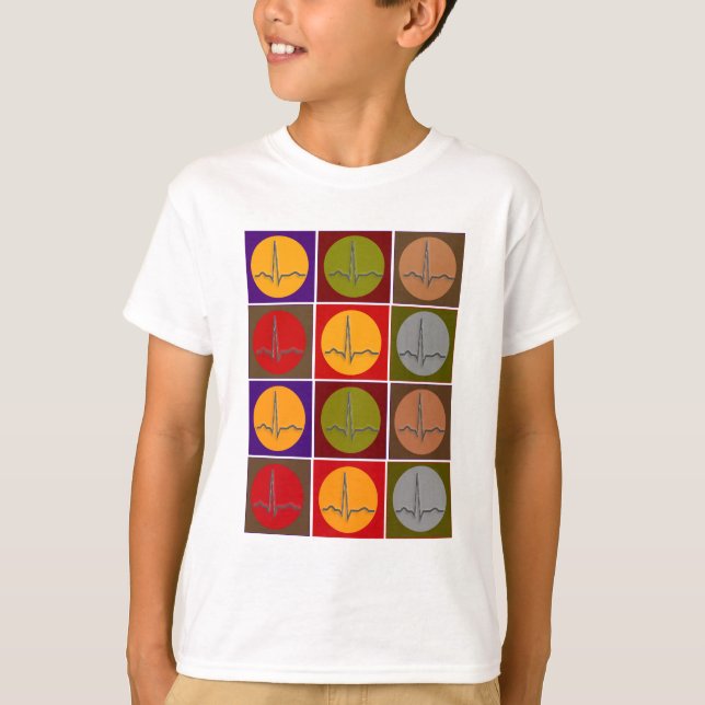 Camiseta Cardiopatias QRS Pop Art (Frente)