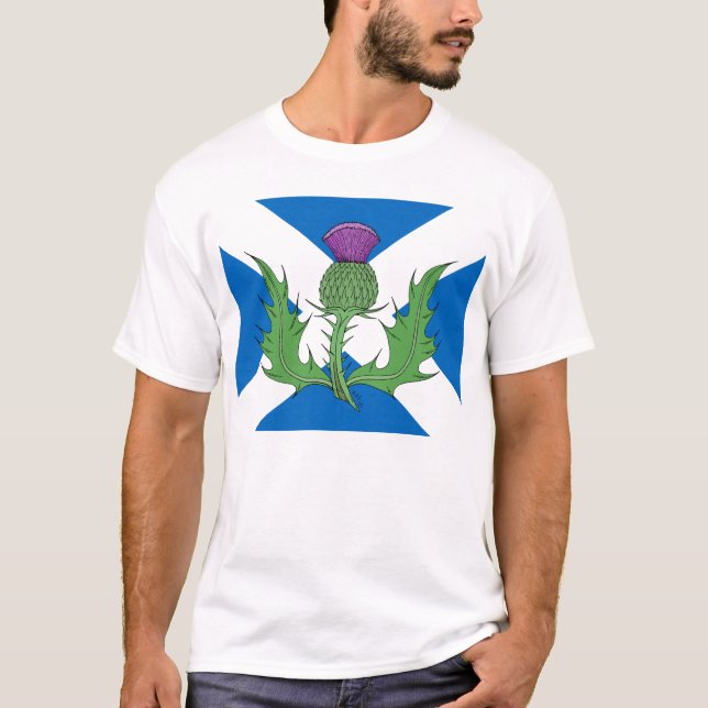 Camiseta Cardo Escocês e Saltire (Frente)
