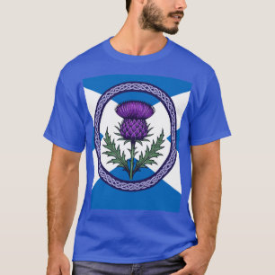 Camiseta Cardo Violeta e Cruz de São André emoldurados pelo