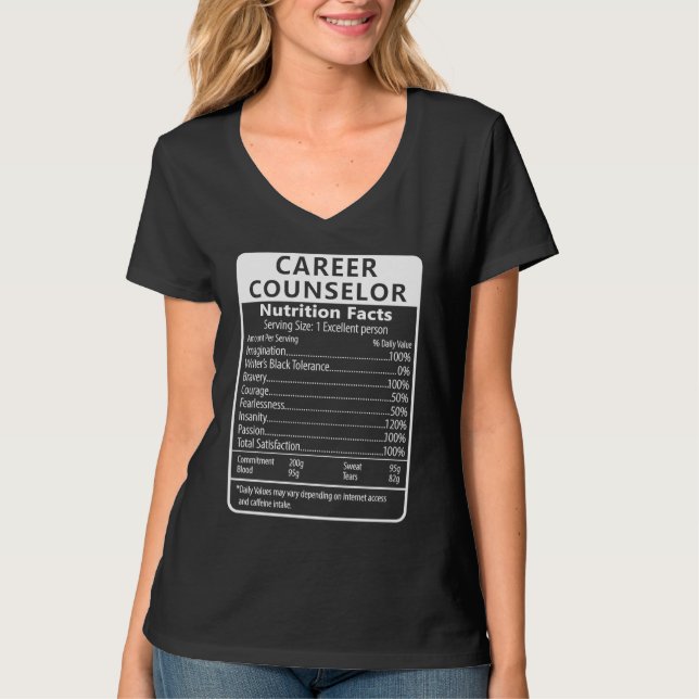 Camiseta Career Counselor Nutrition Facts Sarcastic (Frente)