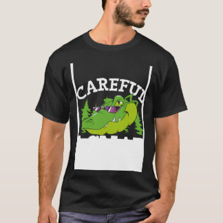 Camiseta Careful I Snap Backprint Alligator