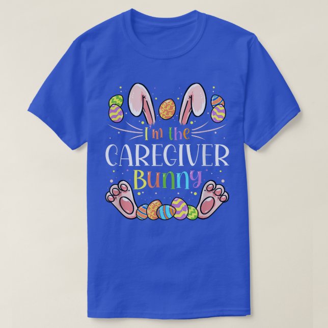Camiseta Caregiver Easter Matching Family Party Bunny Face  (Frente do Design)