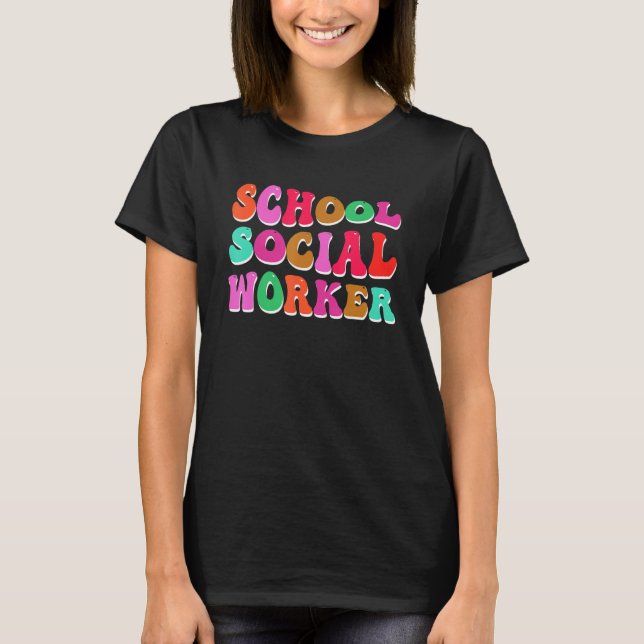 Camiseta Caregiver for children school social worker (Frente)