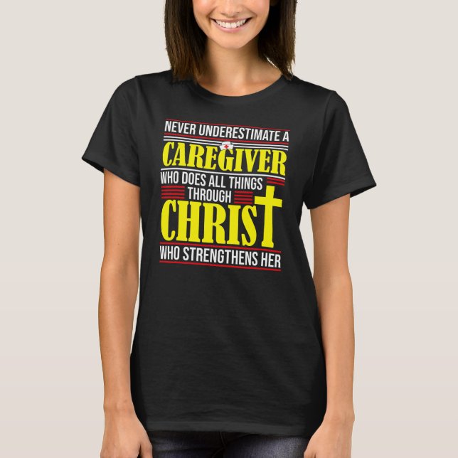 Camiseta Caregiver Funny Religious Quote Jesus Fanatic (Frente)