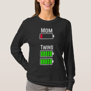 Camiseta Carga de bateria fraca da mãe gêmea penteada