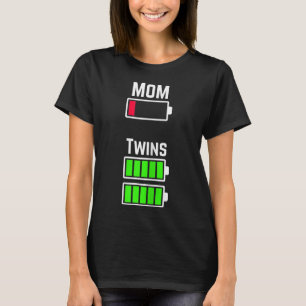 Camiseta Carga de bateria fraca da mãe gêmea penteada