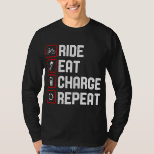 Camiseta Carga De Comida Repetida E-Bike Engraçado