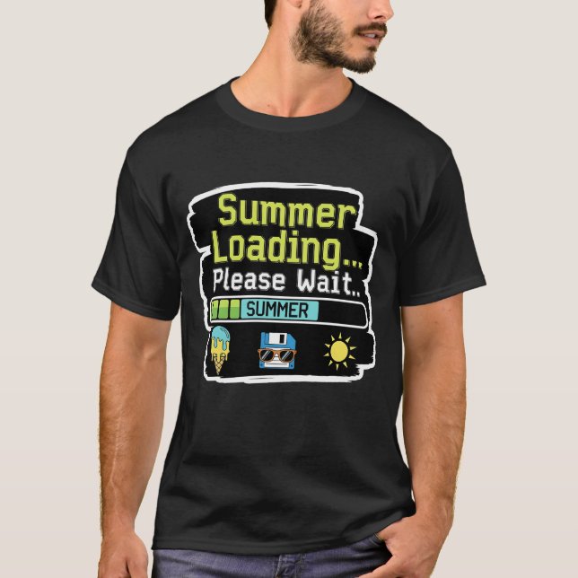 Camiseta Carga de Verão... Aguarde - Tecnologia Engraçada (Frente)