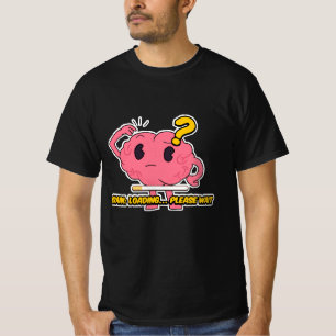 Camiseta Carga do Cérebro - Design de Cérebro de Cartoon En