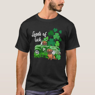 Camiseta Cargas De Sorte De Dachshund Leprechaun Shamr Sort